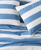 Tommy Bahama Home Awning Stripe 3 Piece Duvet Cover Set