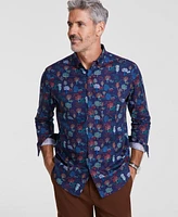 Club Room Men's Tree-Pattern Cotton Shirt, Created for Macy's