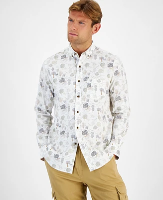 Club Room Men's Tree-Pattern Cotton Shirt, Created for Macy's