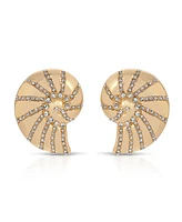 Ettika Studded Shell Statement Earrings