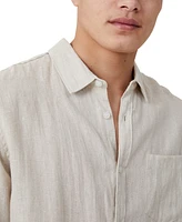 Cotton On Men's Linen Long Sleeve Shirt