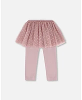 Deux par Baby Girls Leggings With Tulle Skirt Lilac