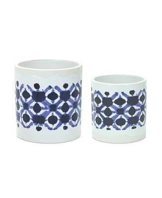 Slickblue Tie-dye Print Ceramic Pot (Set of 2)