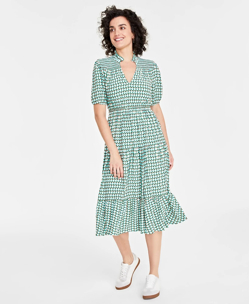 On 34th Women's Printed Tiered Midi Dresss, Created for Macy's