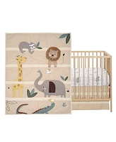 Lambs & Ivy Jungle Story 3-Piece Infant Safari Tan Baby Crib Bedding Set