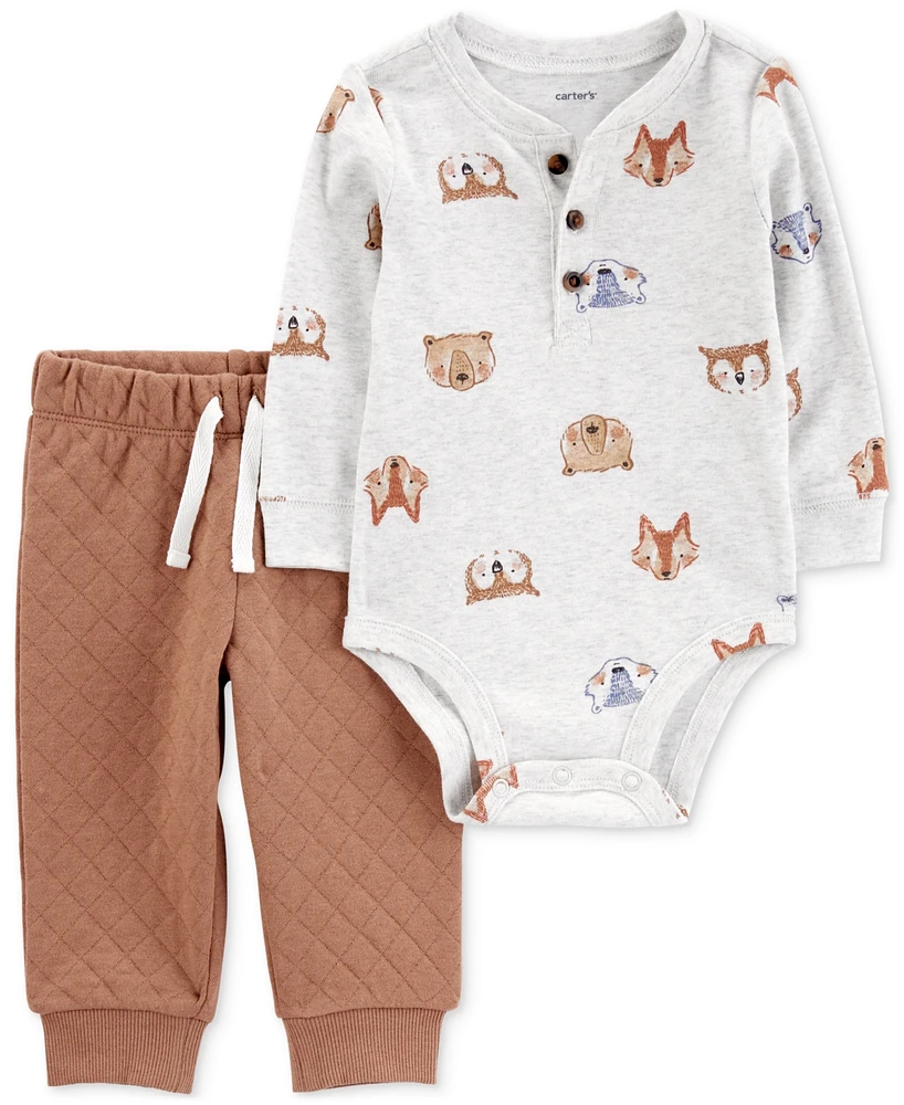 Carter's Baby Boys Animals-Print Bodysuit & Pants, 2 Piece Set