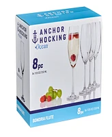 Anchor Hocking Champagne Flutes Glasses, Set of 8