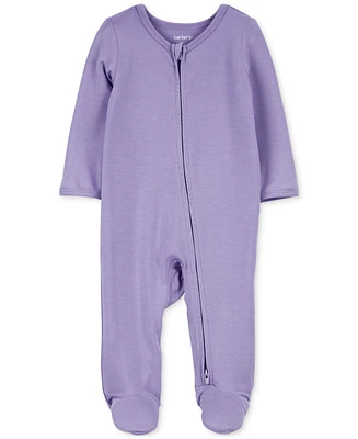 Carter's Baby 2-Way Zip-Up PurelySoft Sleep & Play One-Piece Footed Pajamas