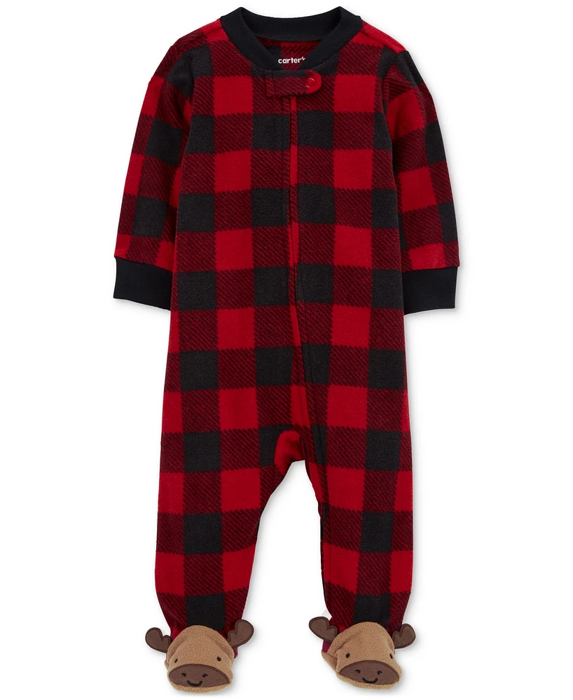 Carter's Baby One-Piece Plaid Fleece Zip-Up Sleep & Play Footed Pajamas