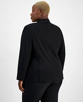 Kasper Plus Compression Single-Button Blazer