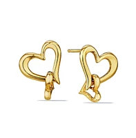 Judith Ripka Eros Interlocking Open Heart Earrings in 18K