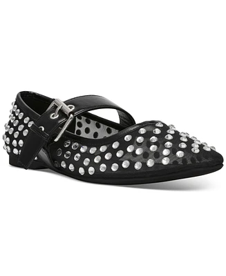 Dv Dolce Vita Women's Mellie Buckle Strap Mesh Mary Jane Flats