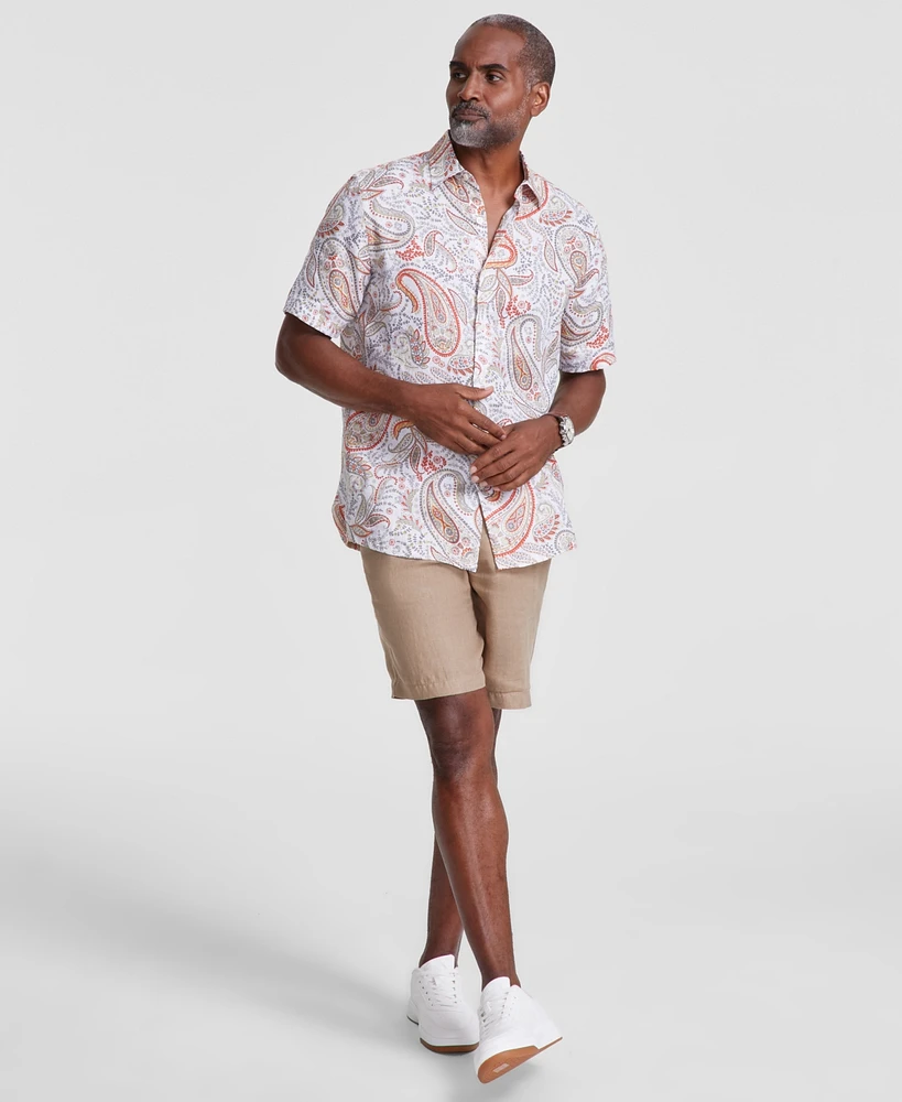 Club Room Men's Murphy Linen Paisley Shirt, Created for Macy's