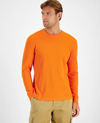 Club Room Men's Thermal Long-Sleeve Ribbed Crewneck Sweater, Created for Macy's