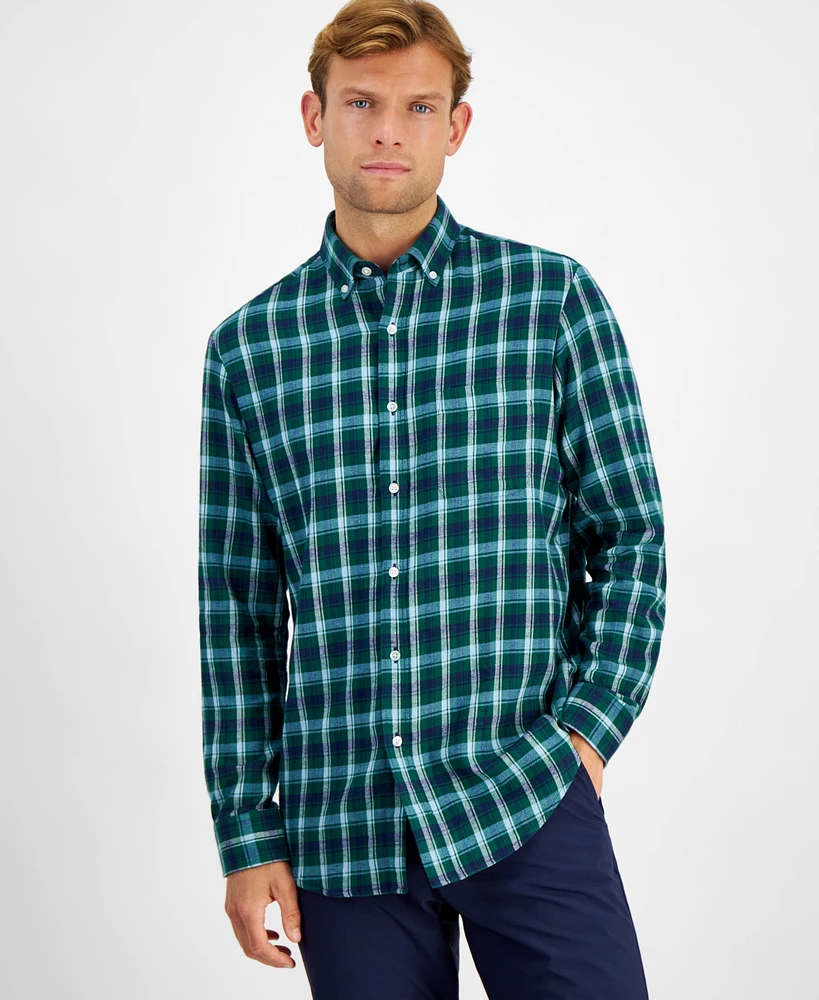 Club Room Men's Regular-Fit Plaid Flannel Shirt, Created for Macy's