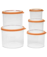 Sedona Kitchen 5-Piece Round Plastic Food Storage Container Set