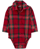 Carter's Baby Boys Dress Me Up 3-Pc. Plaid Bodysuit, Suspenders & Jeans Set