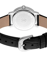 Roberto Cavalli Women's Quartz Black Leather Watch 30mm