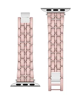 Nine West Women's Light Pink and Rose Gold-Tone Alloy Link Bracelet Designed for 38/40/41mm Apple Watch