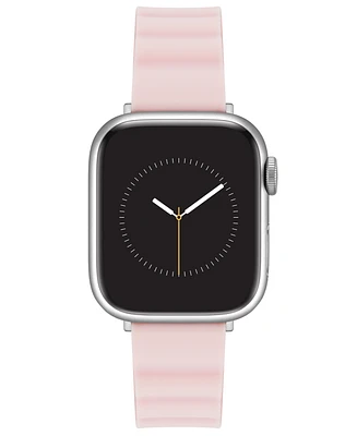 Nine West Women's Light Pink Ribbed Silicone Band Designed for 38/40/41mm Apple Watch