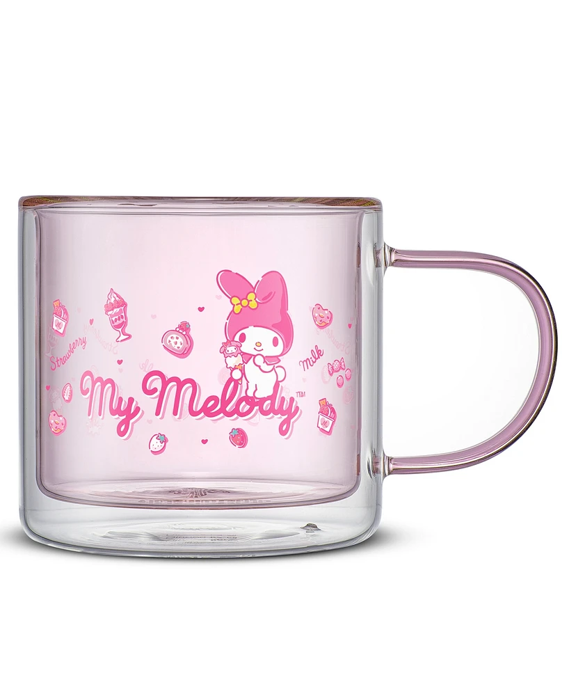 JoyJolt Sanrio My Melody Double Wall Coffee Mugs, Set of 2