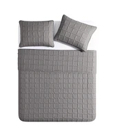 Vcny Home Solid Square 3-Piece Quilt Set