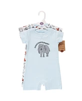 Touched by Nature Baby Boys Baby Organic Cotton Rompers 2pk