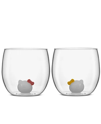 Sanrio Hello Kitty Stemless Short Glasses, Set of 2