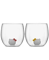 Sanrio Hello Kitty Stemless Short Glasses, Set of 2