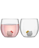 Sanrio Hello Kitty Stemless Short Glasses, Set of 2