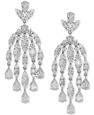 Eliot Danori Silver-Tone Crystal Chandelier Earrings