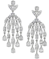 Eliot Danori Silver-Tone Crystal Chandelier Earrings