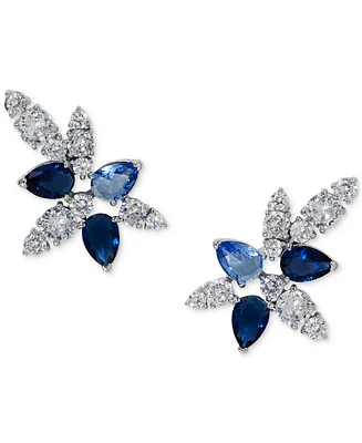 Eliot Danori Rhodium-Plated Cubic Zirconia Cluster Stud Earrings, Created for Macy's