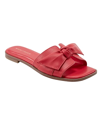 Marc Fisher Women's Finey Square Toe Slip-On Flat Sandals