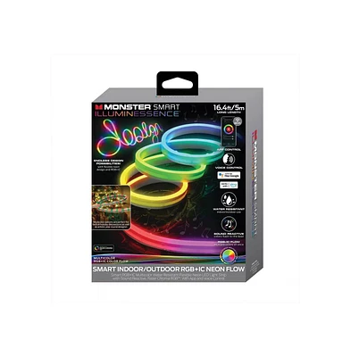 Monster Cable 16.4ft Neon Flow Smart Indoor/Outdoor Multi-Color Led Light Strip