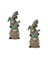 Slickblue Stone Garden Gnome Stacking Figurine (Set of 2)