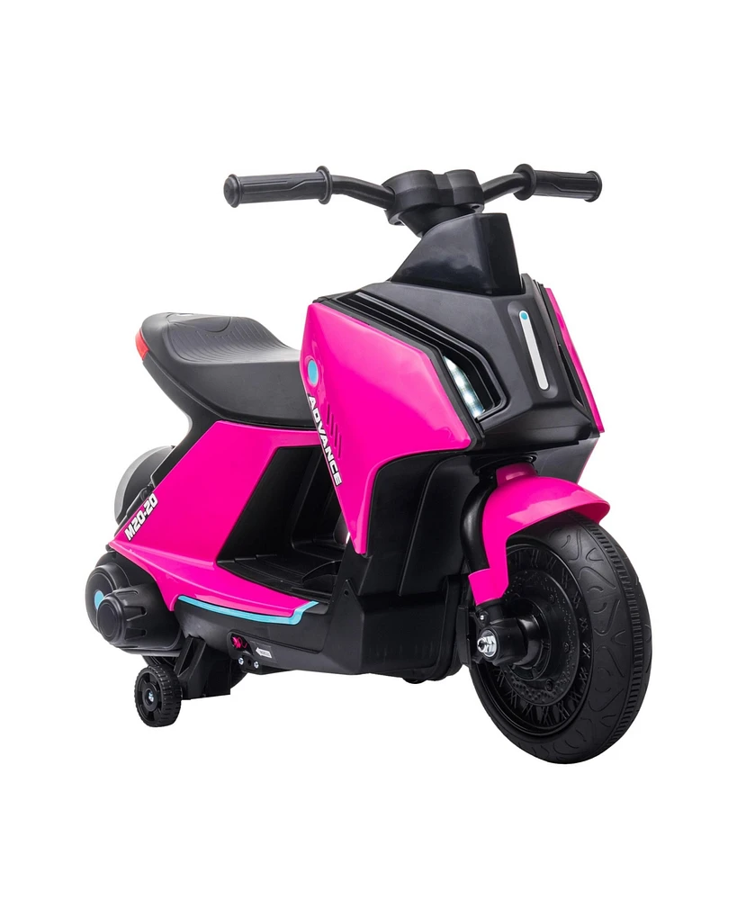 Aosom Kids Ride-On Motorcycle Bike Toy Scooter Vehicle w/ 6V Rechargable Battery, Pink