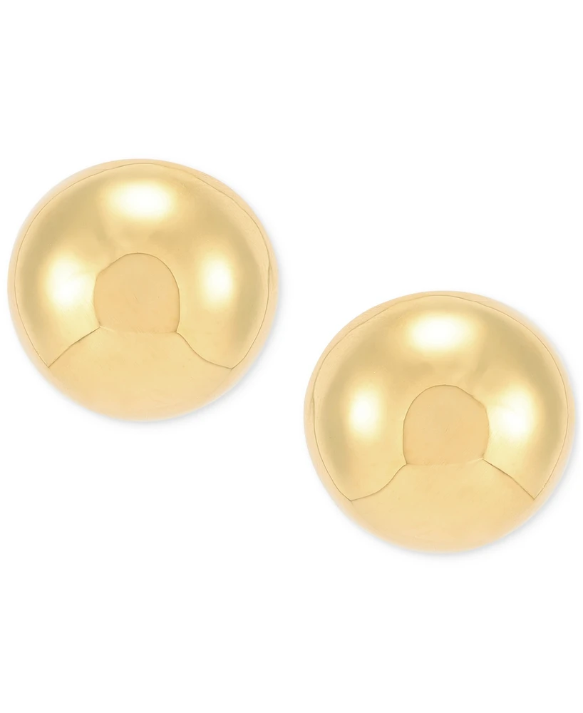 Polished Half Bead Stud Earrings in 14k Gold