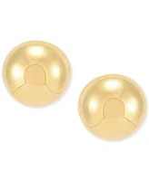 Polished Half Bead Stud Earrings in 14k Gold