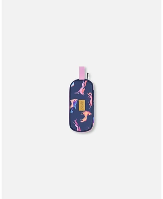 Deux par Deux Girl Pencil Case Navy Printed Unicorn - Toddler|Child