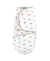 Hudson Baby Baby Boys Quilted Cotton Swaddle Wrap 3pk, Dinosaur, 0-3 Months