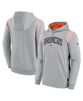 Nike Men's Gray Denver Broncos Sideline Athletic Stack Performance Pullover Hoodie