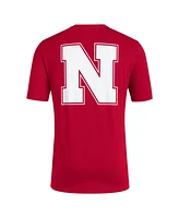 Adidas Men's Scarlet Nebraska Huskers Reverse Retro Baseball 2 Hit T-Shirt