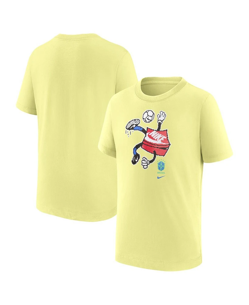 Nike Big Boys and Girls Yellow Brazil National Team Character T-Shirt