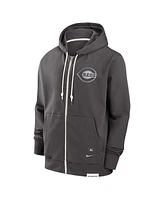 Nike Men's Charcoal Cincinnati Reds Authentic Collection Travel Player Performance Full-Zip Hoodie