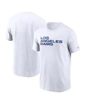 Nike Men's White Los Angeles Rams Primetime Wordmark Essential T-Shirt