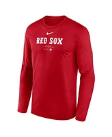 Nike Men's Red Boston Sox Authentic Collection Practice Performance Long Sleeve T-Shirt