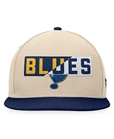 Fanatics Men's Cream/Navy St. Louis Blues Goalaso Snapback Hat