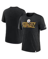 Nike Men's Heather Black Pittsburgh Steelers Blitz Tri-Blend T-Shirt