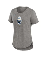 Nike Women's Heather Gray Milwaukee Brewers 2024 City Connect Tri-Blend T-Shirt